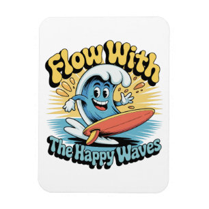 Flow With The Happy Waves Koelkast Magneet