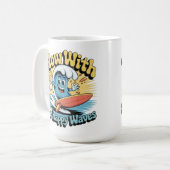Flow With The Happy Waves Retro Surf Mug (Devant gauche)