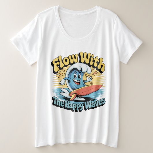 Flow With The Happy Waves Retro Surf Vibes Women's (Design devant)