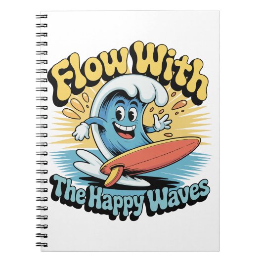 Flow With The Happy Waves Surf Journal (Devant)