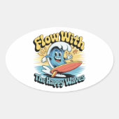 Flow With The Happy Waves Waterproof Sticker (Devant)