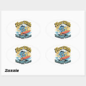 Flow With The Happy Waves Waterproof Sticker (Feuille)