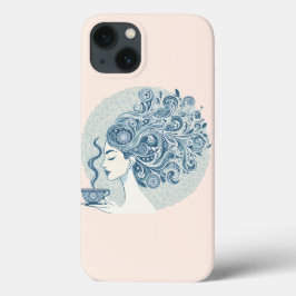 Flow Woman Art – Blue Tegel Fusion iPhone 13 Hoesje