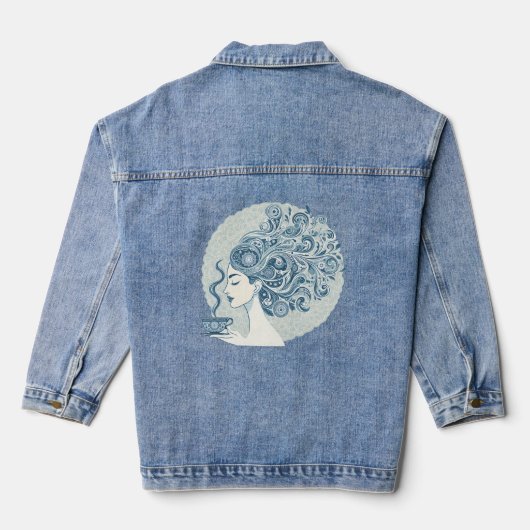 Flow Woman Art – Blue Tegel Fusion Denim Jacket (Achterkant)