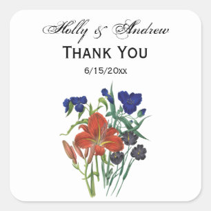FlowareFlowers - NavyBlue - TRANS - Fl8878 - 024 Vierkante Sticker