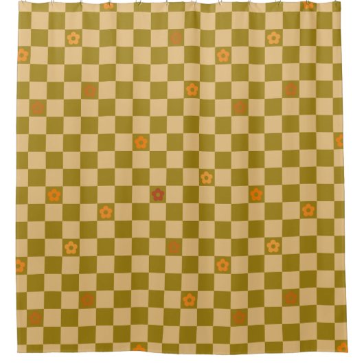 Flowe Checkered Pattern - No. 02 Douchegordijn (Voorkant)