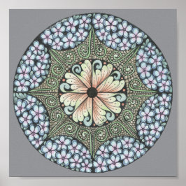 Flower3 doodle art print 8x8in.