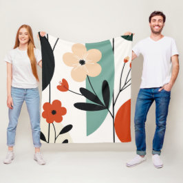 Flower abstract pattern fleece deken