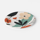 Flower abstract pattern papieren bordje (Gekanteld)