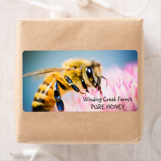 Flower and Bee gepersonaliseerde honing Label (Insitu)