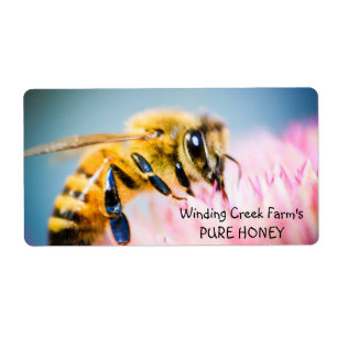 Flower and Bee gepersonaliseerde honing Label