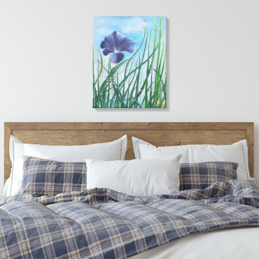 Flower and Lady Bugs Canvas Afdruk (Insitu (Slaapkamer))