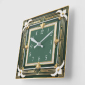Flower Art Deco Elegant Vierkante Klok (Hoek)