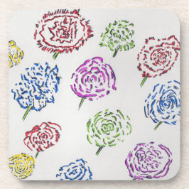 Flower Art Hard Plastic Coaster Bier Onderzetter