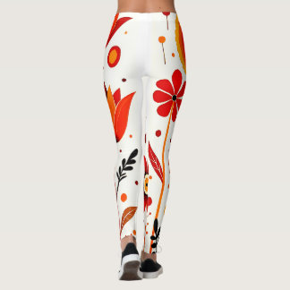 Flower Art Witte achtergrond Leggings