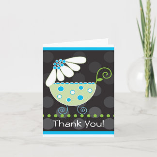 Flower Baby Carriage Thank You Card Bedankkaart