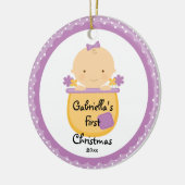 Flower Baby Girl Baby's eerste kerst Ornament (Links)