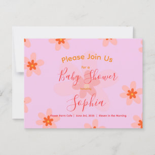 Flower Baby Girl Douche Invitation