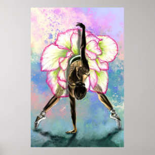 Flower Ballerina Vrouw Ballet Danser Poster