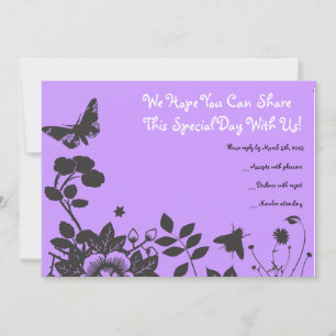 Flower Bar Bat mitzvah Invitation Carte de réponse