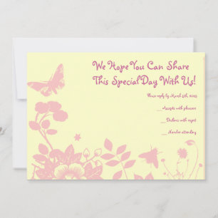 Flower Bar Bat mitzvah Invitation Carte de réponse