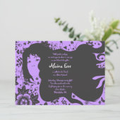Flower Bar Bat mitzvah Invitation Invitation (Debout devant)