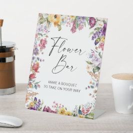Flower Bar Garden Flowers Vrijgezellenfeest Reclamebord Met Voetstuk