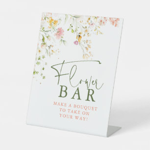 Flower Bar Sign Wildflowers Thema Reclamebord Met Voetstuk