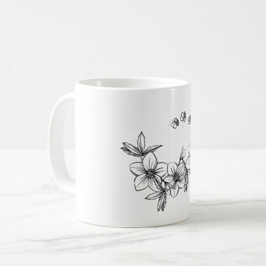 Flower bee ceramic mug  (Devant gauche)