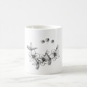 Flower bee ceramic mug  koffiemok (Center)