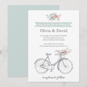 Flower Bicycle Romantische Spring Garden Wedding Kaart