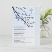 Flower Blue Branches Invitation (Debout devant)
