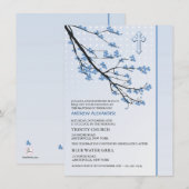 Flower Blue Branches Invitation (Devant / Derrière)