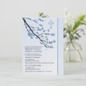 Flower Blue Branches Invitation (Debout devant)