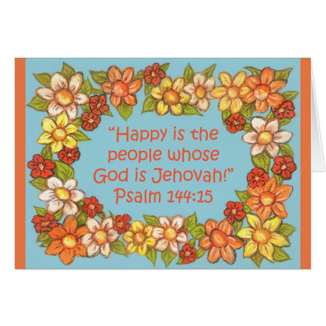 Flower Border~Happy People-God Jehovah~Scripture (Devant Horizontal)
