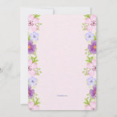 Flower Border Roze Baby shower Uitnodiging (Achterkant)