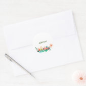 Flower Border Sjabloon, , Ronde Sticker (Envelop)