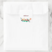 Flower Border Sjabloon, , Vierkante Sticker (Tas)