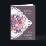 Flower Bouquet Friend Carte Anniversaire<br><div class="desc">Bouquet de fleurs vintages pour votre Ami Anniversaire intérieur comprend Puisse-tu être douché de l'amour et de la joie de Dieu sur votre jour spécial et chaque jour</div>