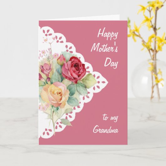 Flower Bouquet Grandma Moederdag Kaart (Gele Bloem)