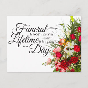 Flower bouquet script sympathie quote voor begrafe briefkaart