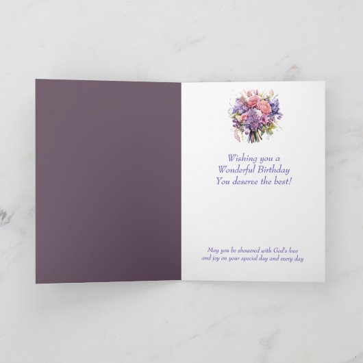 Flower Bouquet Stepmère Carte d'anniversaire (Intérieur)