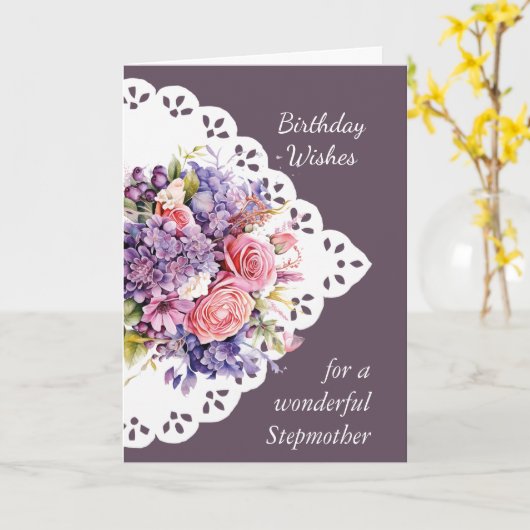 Flower Bouquet Stepmère Carte d'anniversaire (Fleur jaune)