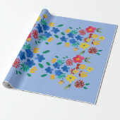 Flower bouquet wrapping paper cadeaupapier (Uitgerold)