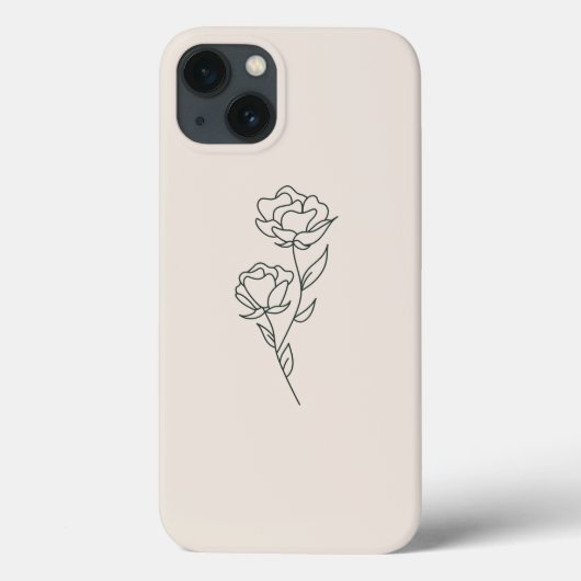 Flower Branch Outline Telefoonhoes Case-Mate iPhone Case (Achterkant)