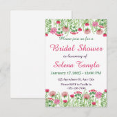  Flower Bridal Shower Invitation Card (Devant / Derrière)