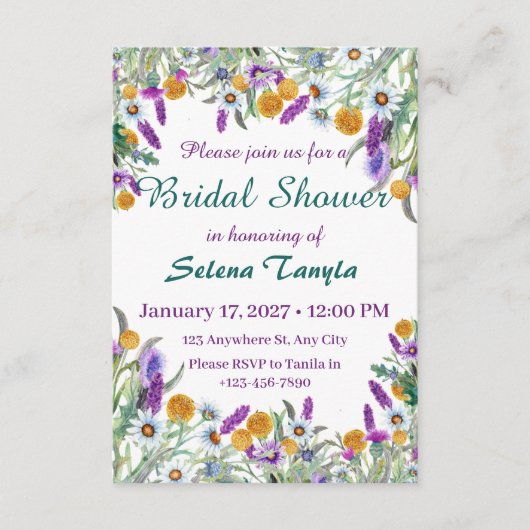   Flower Bridal Shower Invitation Card (Devant)