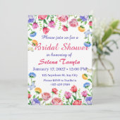 Flower Bridal Shower Invitation Card (Debout devant)