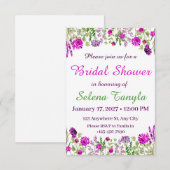  Flower Bridal Shower Invitation Card (Devant / Derrière)