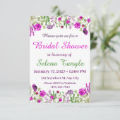  Flower Bridal Shower Invitation Card (Debout devant)